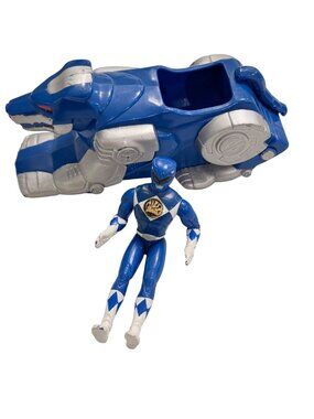 Mighty Morphin Power Rangers 1995 Blue Ranger & Wolf Zord Action Figure & Vehicl